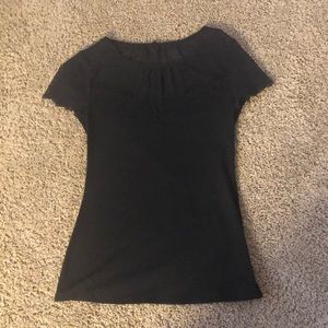 Express Mesh/Lace Black Tee Sz XS